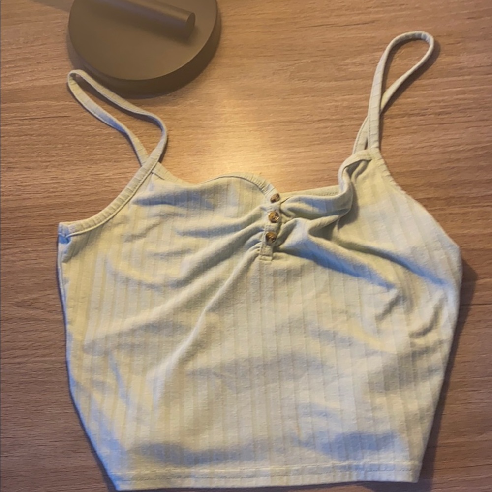 topshop green top with buttons